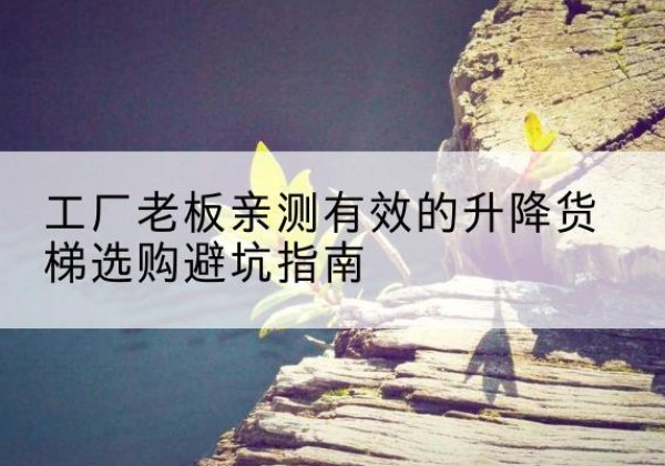 太和升降货梯怎么选-工厂老板亲测有效的升降货梯选购避坑指南